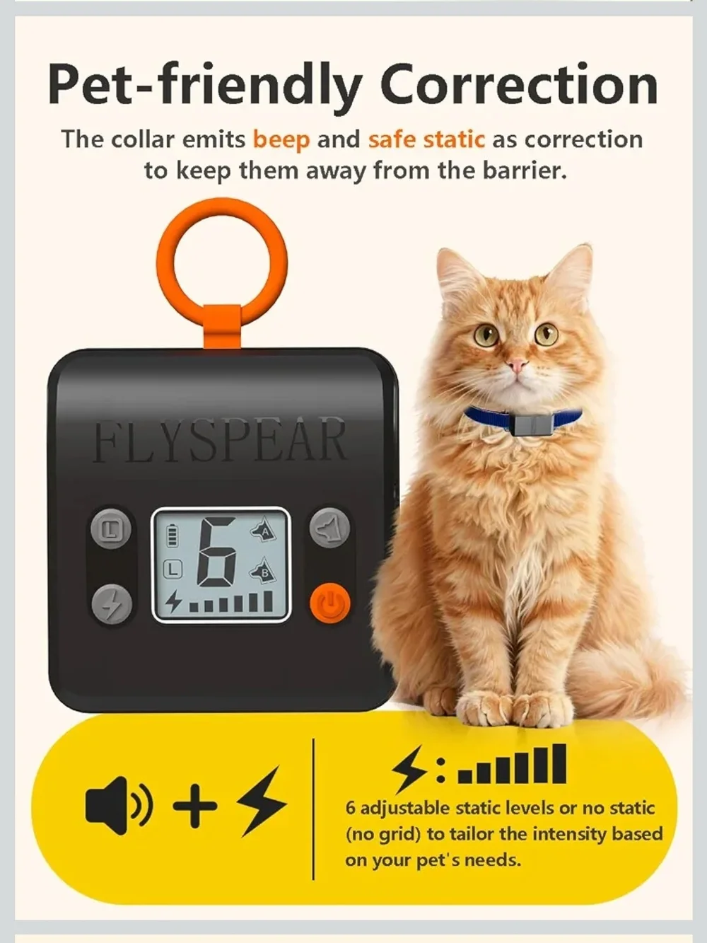 Wireless Pet Barrier Training Collar - Yellow Box